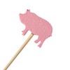 BambooMN 5.9" Pink Pig Fancy Cocktail Appetizers Bamboo Toothpick Picks