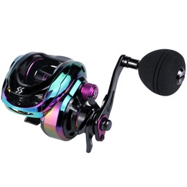 Sougayilang Baitcasting Reels - Colorful Fishing Reel, High Speed Baitcaster with 9+1 Ball Bearings, Gear Ratio 8.0:1, Magnetic Brake System Power Handle Casting Reels-Left Handed