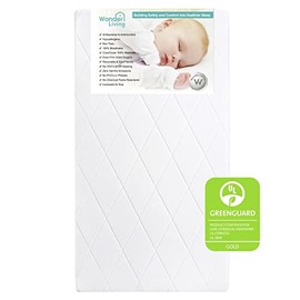 Wonder Living Baby Crib Mattress and Toddler Mattress, 100% Breathable & Washable, Non Toxic, No VOC's, Hypoallergenic, Extra Firm