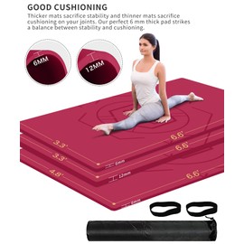 nuveti Large Exercise Mat (6'x 3'), Extra Wide Workout Mat for Men and Women, Yoga Mat Thick 1/4 Exercise Mats Non-Slip, Non-Toxic, Large Fitness Mat Perfect for Barefoot Exercise (Yoga, Pilates, Stretching, Meditation)