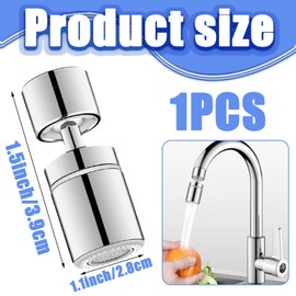 Kitchen Sink Swivel Faucet Aerator, Adjustable 360 Degree Rotate Swivel Sink Faucet Head Replacement, Big Angle Swivel Faucet Aerator Extension Sprayer, Kitchen Tap Splash Proof Spout Accessories