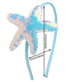 FRCOLOR 8 Pieces Headbands, Sequin Glitter Headbands Colorful Mermaid Headband Hair Accessories for Girls Kids