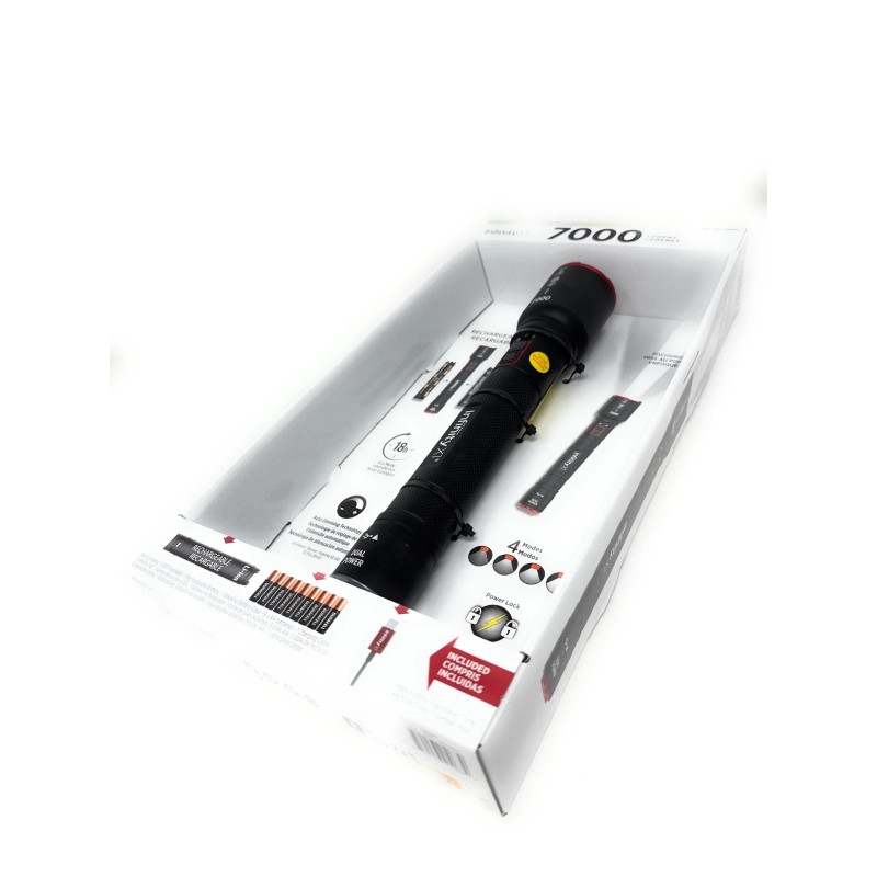 Infinity X1 7000L Dual Power Rechargeable Flashlight 7000 Lumen CREE