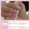 Clataly 24 Pcs Christmas Elk False Nails Snowflake Fake Nails