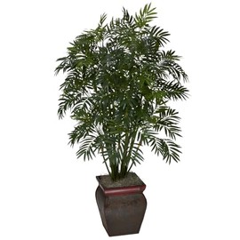 Maykoosh Old World Charm Mini Bamboo Palm, 45" H x 22" W, Elegant Silk Plant with Decorative Vase, Perfect for Home or Office Decor