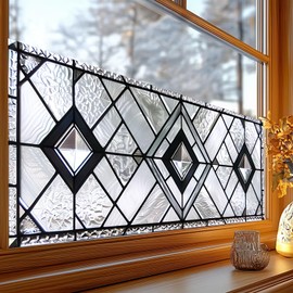 BlissYard Privacy Window Film 39.3×17.7 Inchs Home Decorative Glass Window Film PVC Static Cling Sticker for Glass Door Home and Office Bathrooms Glass Sticker