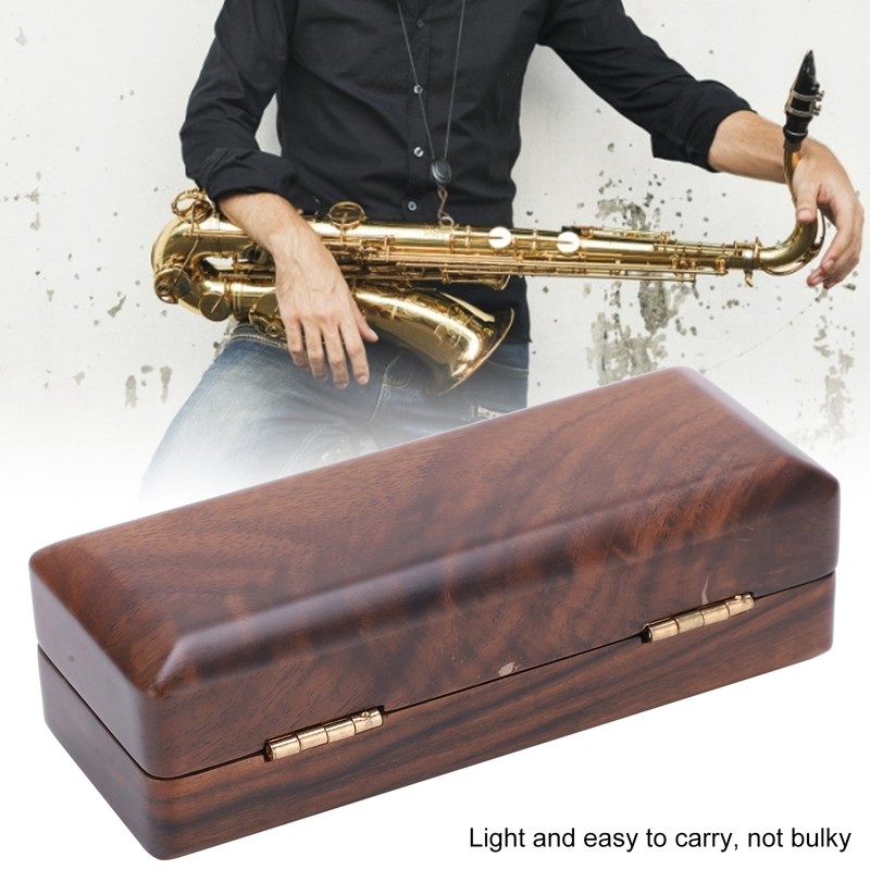 Solid Wood Mouthpiece Case Box Portable Storage for Sax Musical