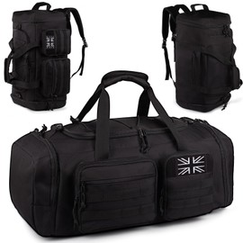 Tactical Gym Bag for Men，50L Large 3 in 1 Sports Duffle Bag with Shoes Compartment for Travel,Water Resistant Travel Backpack Weekender Overnight Bag with Wet Pocket for Women