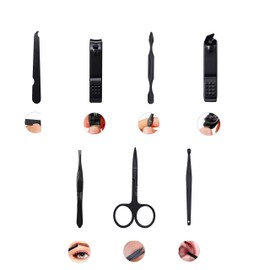 BLACKROX Nail Case Manicure Pedicure Set Comparison Winner Set for Men and Women, 7-Piece Care for Hands and Feet (Blue)