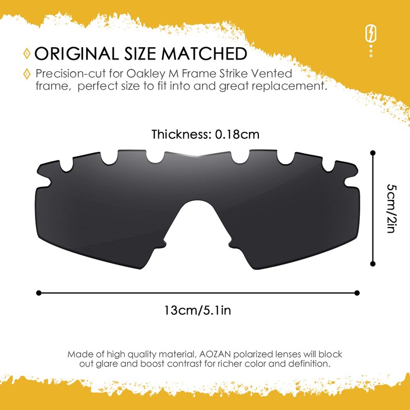 AOZAN ANSI Z87.1 Replacement Lenses Compatible with Oakley M Frame