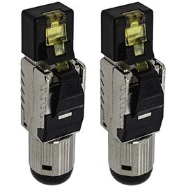 Lumonic 2 x Network Connectors RJ45 Metal Plug Toolless with Strain Relief and Gold-Plated Contacts I Crimping Connector for CAT6 CAT7 CAT8.1 Network L
