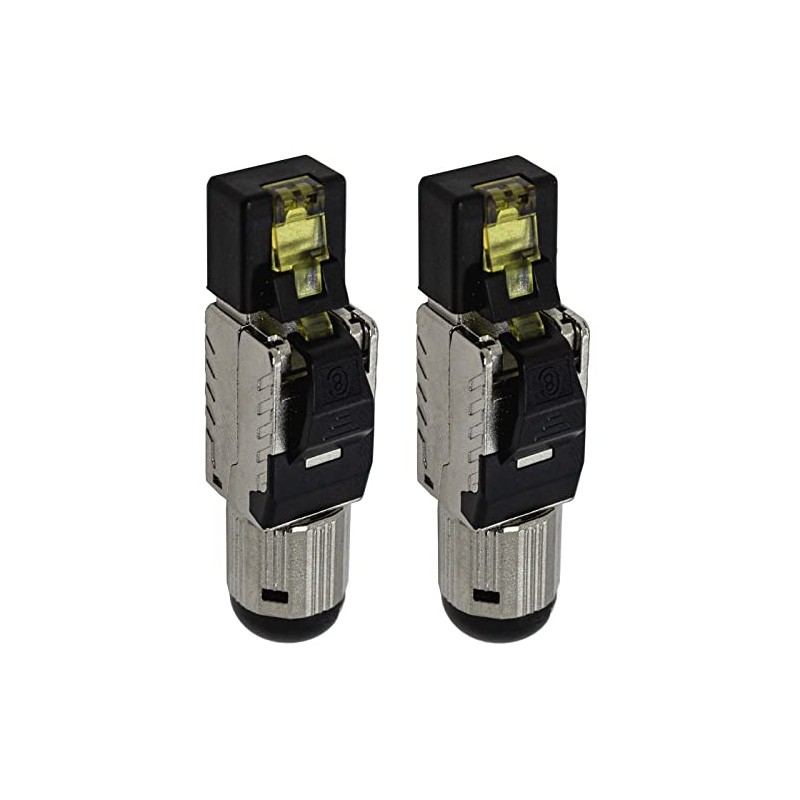 Lumonic 2 x Network Connectors RJ45 Metal Plug Toolless with