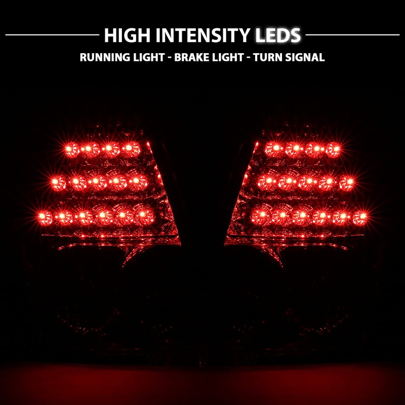 AmeriLite L.E.D Taillights Black for Chrysler 300/300C - Passenger and