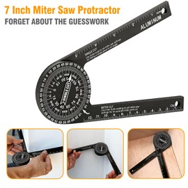 Miter Saw Protractor – 7 Inch Aluminum Angle Finder for Inside/Outside Corner Measurement – Ideal for Carpenters, Plumbers, Metalworking & DIY
