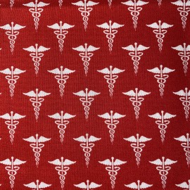 Calling All Nurses Medical On Red Cotton Fabric 1/2 Yard (17.5 By 44”) New