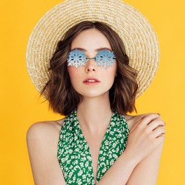 Garneck Funny Snowflake Sunglasses 1 Pair Creative Cloud Glasses for Parties - Photo Booth Props and Holiday - Decorative Sunglasses for Summer Fun, blue