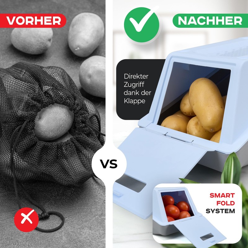 ARTECSIS Potato Storage Box - Ice Blue - Set of