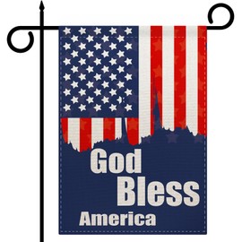 Patriotic Independence Day Stars and Stripes Garden Flag 12"x18" Double Sided Outdoor American Decor for July 4th,Memorial Day,Independence Day & Veterans Day Burlap Yard Flag