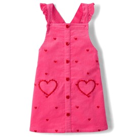 Gymboree,and Toddler Embroidered Sleeveless Skirtall Jumpers,Pink Vday Hearts,18-24 Months