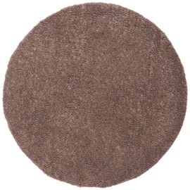 SAFAVIEH August Shag Collection 8'6" Round Taupe AUG900R Solid 1.2-inch Thick Area Rug