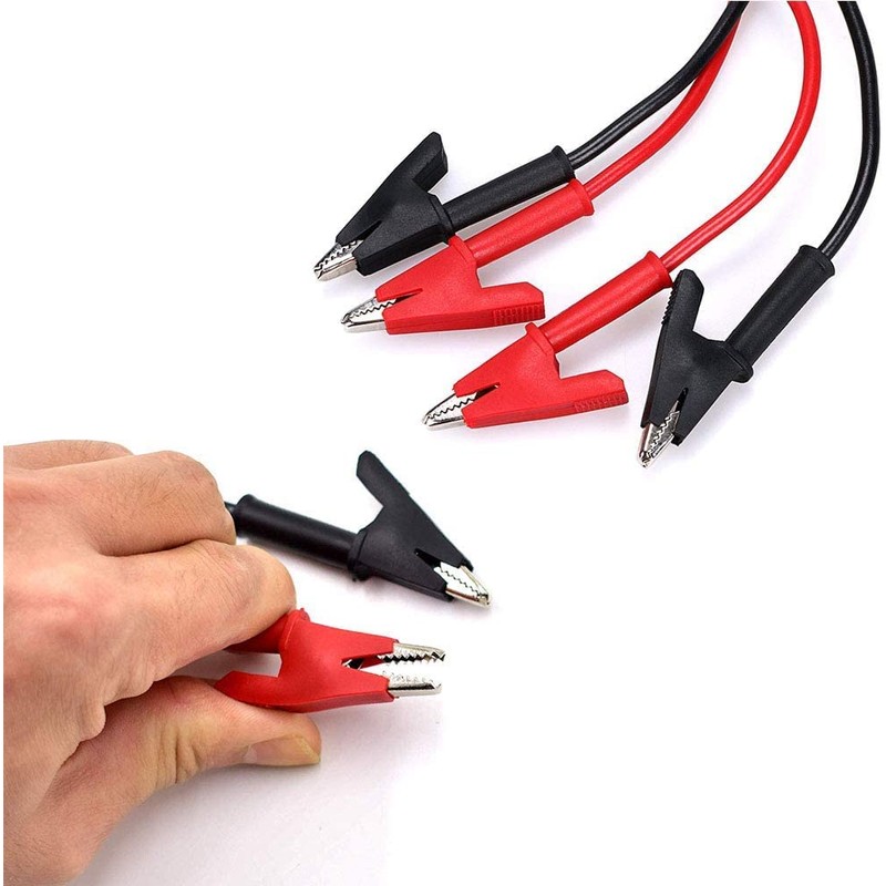 2 x Crocodile Clip Test Leads, Double-Sided Crocodile Wire Cable