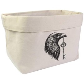 Large 'Raven with Key' Canvas Organiser/Storage Bag (OR00030769)