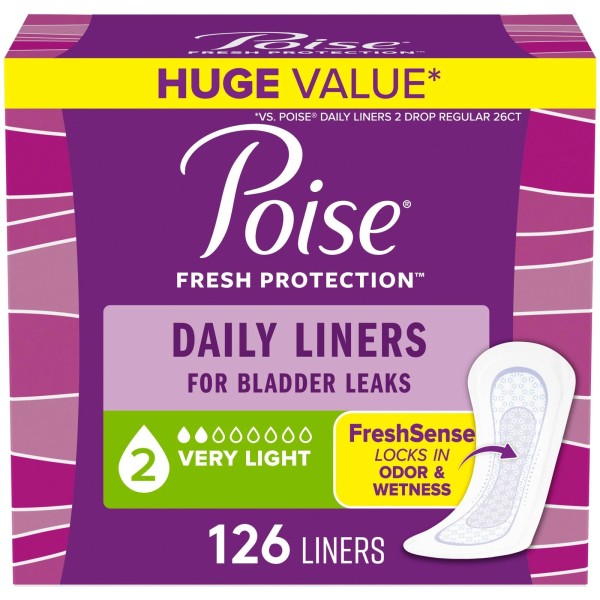 Unbranded Poise Daily Incontinence Panty Liners, 2 Drop Very Light