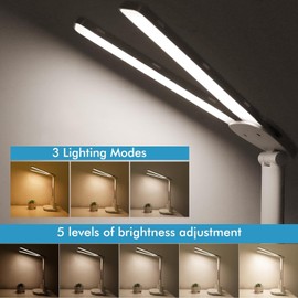 Led Desk Lamp & Desk Accessories Bedside Lamps. USB Charging Touch Control Table Lamp Gifts. 3 Colors 5 Brightness Eye-Caring Reading Light Bedside Phone Holder 3 in 1 LCD Calendar Temperature Alarm.