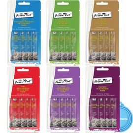 Fussie Cat Super Premium Cat Treats in Goat Milk Puree, lickable cat Treats,6 Packs of 4-0.5oz Tubes, Variety Flavor Pack of 6 Flavors.