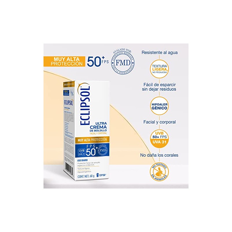 Eclipsol - Ultra Crema de Bolsillo, FPS 50+, Protector Solar