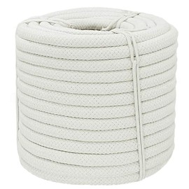 YUZENET Braided White Cotton Rope (3/4 inch x 50 ft) Natural Soft Utility Rope