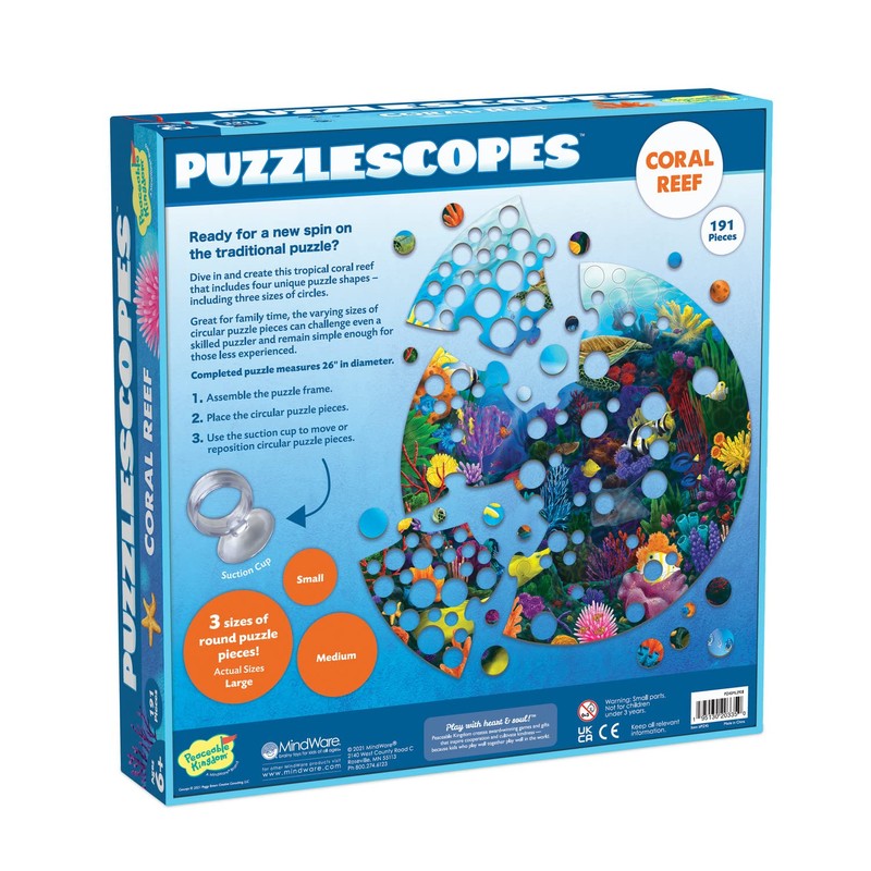 Peaceable Kingdom Puzzlescopes: Coral Reef – 191-Pc. Puzzle for Kids