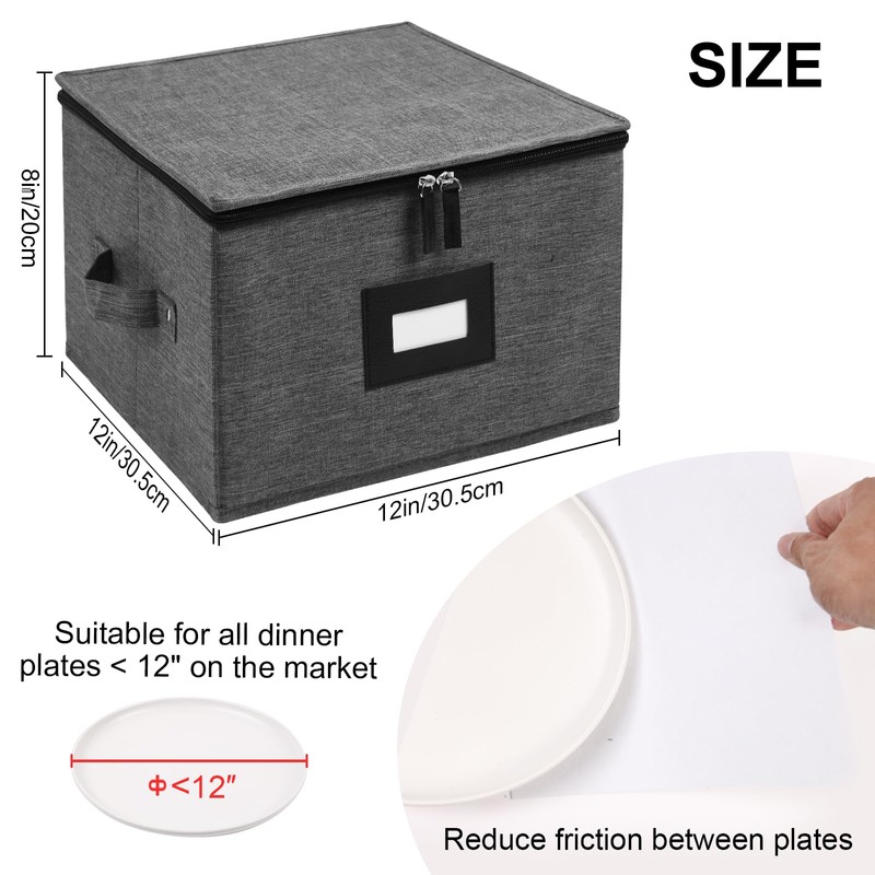 Mayniu China Storage Containers Hard Shell, 12" Plate Storage Containers