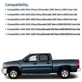 OEDRO Floor Mats Fit for 2007-2013 Chevy Silverado/GMC Sierra 1500 Crew Cab/2007-2014 Chevy Silverado/GMC Sierra 2500HD/3500 HD Crew Cab Black TPE Includes 1st and 2nd Row: Full Set Liners Car Rug Car Interior Durable Truck
