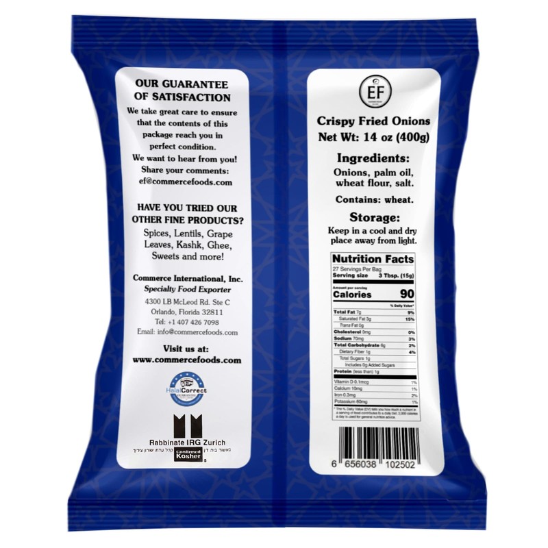 EF - Crispy Fried Onions (2 PACK) 14 oz each,