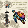 Sea Turtle Wind Chimes, Metal Outdoor Garden Decor, Memorial Gift