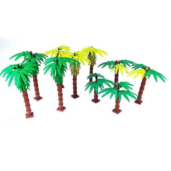General Jim's Palm Tree MOC Bricks Toys Assortment Building Blocks Toy Playset Accessory Tree Set (10 PCS, 3 Sizes) - for Teens and Adults