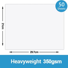 Card & Paper A4 350gsm White Card, Art Paper Thick Cardstock, 40 Sheets