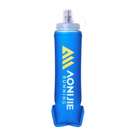 YAPJEB Collapsible Water Bottle, TPU Soft Flask with Wide Mouth, BPA-Free, Leak-Proof for Running, Hiking, Cycling, Outdoor Sports Hydration Pack(500ml)