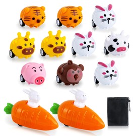 AWAVM 12PCS ​Easter Toys, Pull Back Cars, Carrots, Rabbits, Animals, Easter gifts, Party Gifts