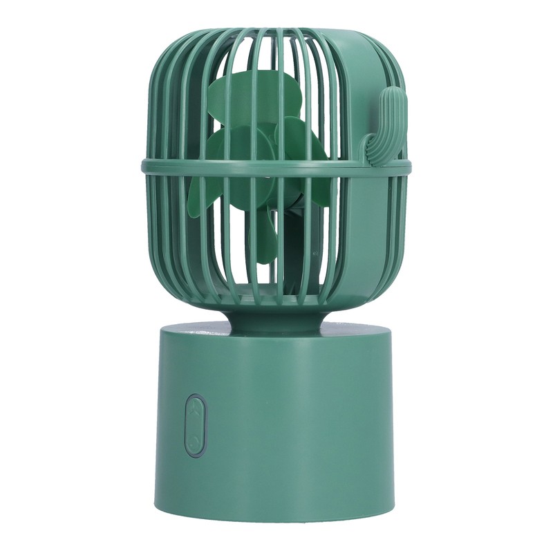 Mini Fan Cactus Shape Shaking Head Low Noise USB Charging