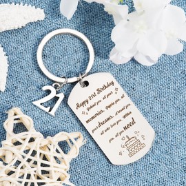 21st Birthday Gifts For Her,Gifts For Her Under 10 Pounds,21st Birthday Gifts For Her Keepsake,Inspirational 21st Birthday Keychain Decorations For Him Women Men Boys Girls Daughter Graduation Family