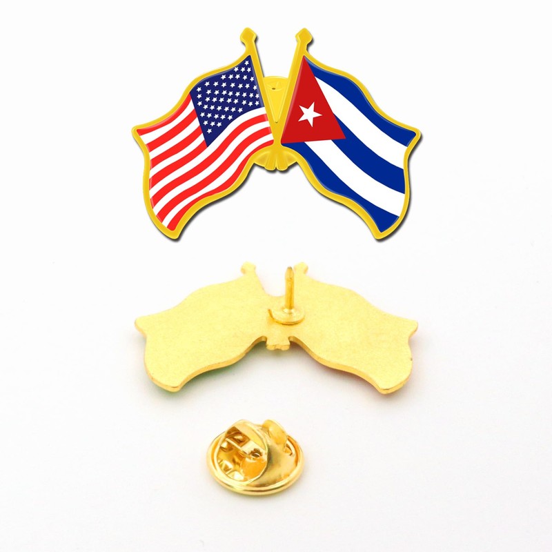 6/ Pack -American Cuban Friendship Flag Pins Bulk -1.4” Metal