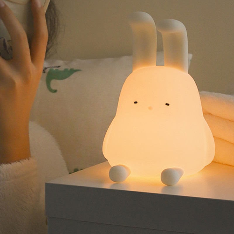 Bunny Night Light Delay Turn Off Cute Soft Silicone Kids