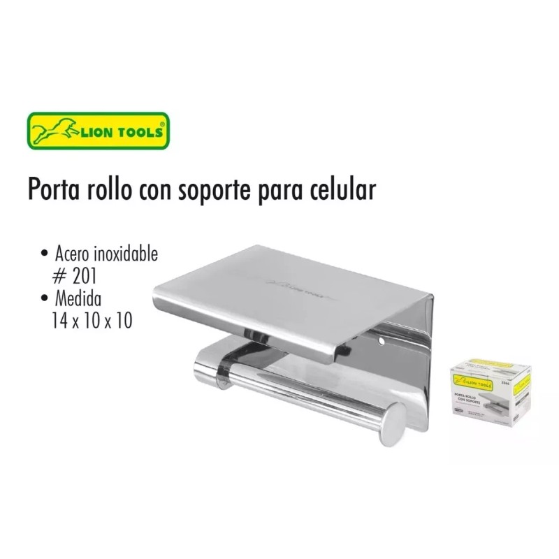Lion Tools Porta Rollo Con Soporte Acero Inoxidable Lion Tools