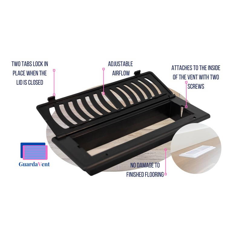 2-Pack Childproof Babyproof Vent Cover for 3"x10" Vent Openings (Brown)