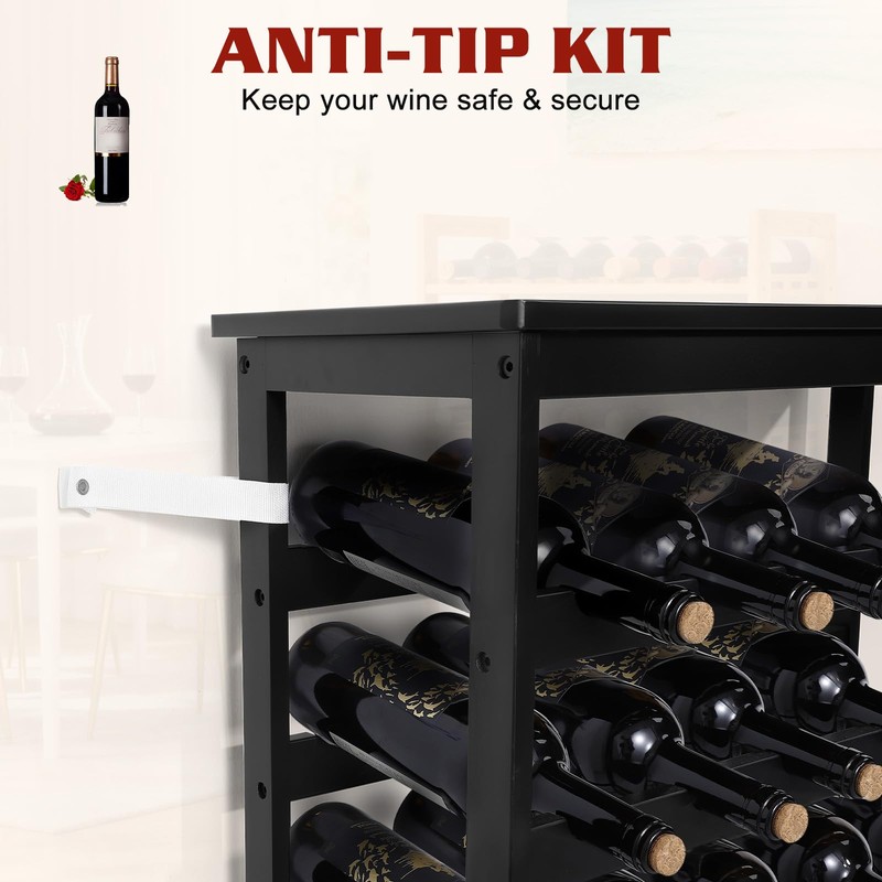 Bambition Bamboo Wine Rack Freestanding Floor, 7-Tier 42-Bottle Wine Storage