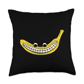 Smiling Banana Throw Pillow