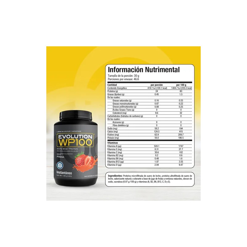 Evolution Wp100 Bote De 1400 G - 0 Carbs Y
