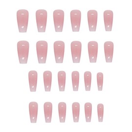 GLPRKOW French Press on Nails, Short Square False Nails for Sticking, Pack of 24, French Fake Nails with Nail Glue, Short Press on Nails, Square False Nails for Women, Girls